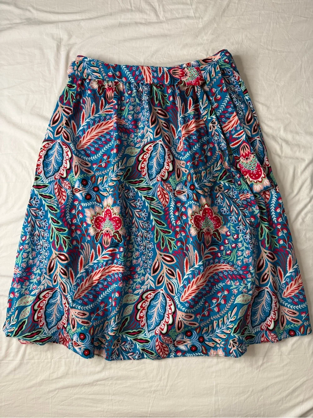 Talbots XL Paisley Botanical Cotton Poplin Matching Set Blouse Skirt